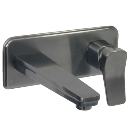 Cutout image of JTP Hix Brushed Black Wall-Mounted Basin Tap